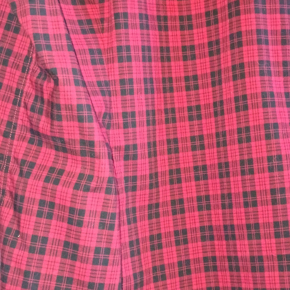CHAPS Mens Plaid Long Sleeve Button Down Shirt Red Black XL No Iron - Picture 13 of 13